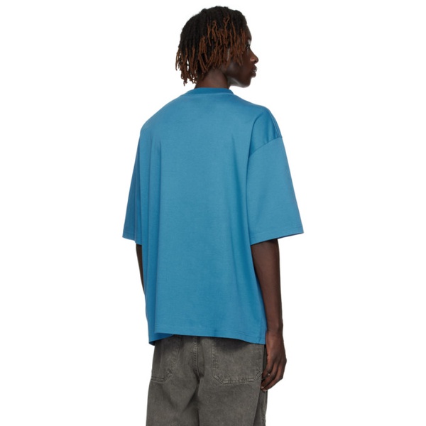  랑방 Lanvin Blue Embroidered T-Shirt 232254M213003