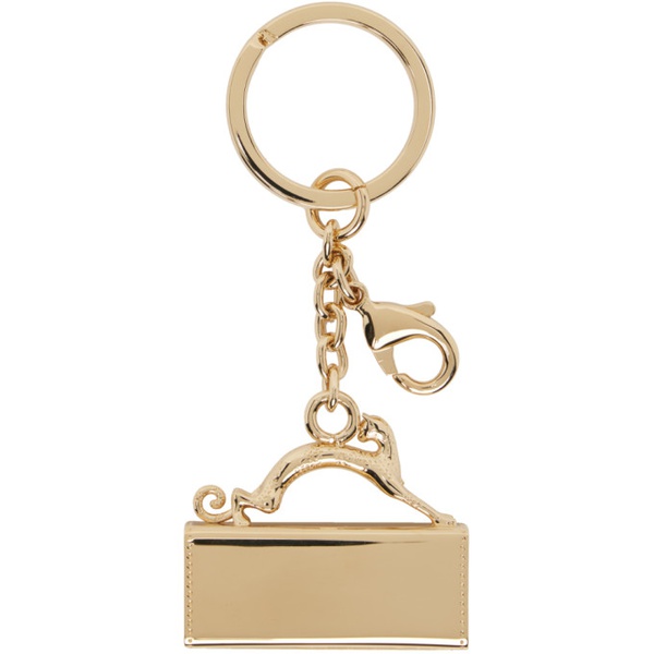  랑방 Lanvin Gold Pencil Cat Brass Keychain 241254M148001