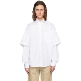 Le PEERE White Double Sleeve Shirt 241215M192002
