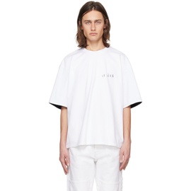Le PEERE White Double Sleeve T-Shirt 241215M213008