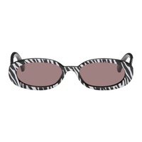 Le Specs Black & White Outta Love Sunglasses 242135F005007