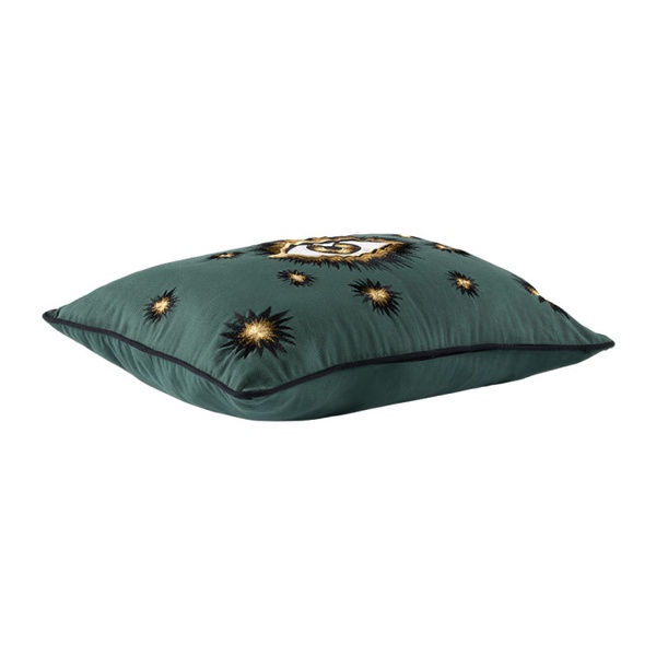  Les-Ottomans Green Embroidered Eye Cushion Case 232112M625003