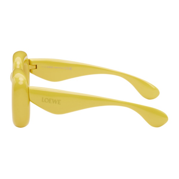 로에베 로에베 LOEWE Yellow Inflated Rectangular Sunglasses 241677M134043