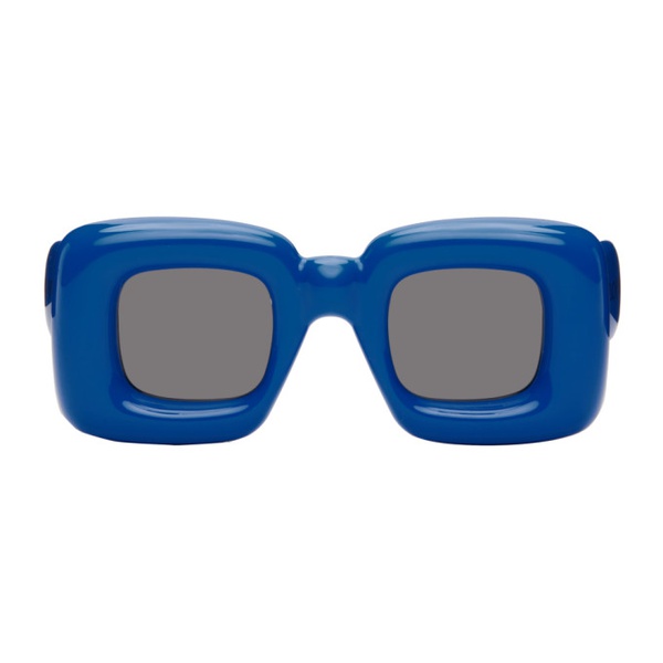 로에베 로에베 LOEWE Blue Inflated Rectangular Sunglasses 241677F005004