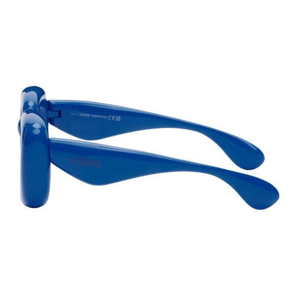 로에베 로에베 LOEWE Blue Inflated Rectangular Sunglasses 241677F005004