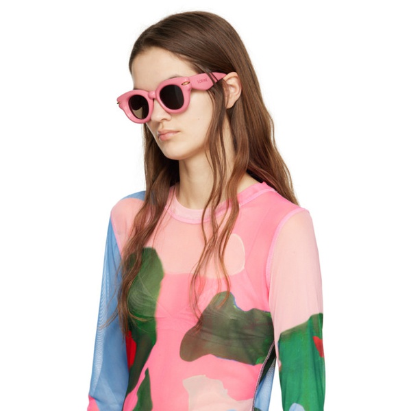 로에베 로에베 LOEWE Pink Inflated Round Sunglasses 242677F005006