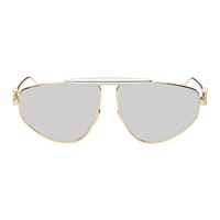 로에베 LOEWE Gold & Silver Spoiler New Aviator Sunglasses 242677F005009
