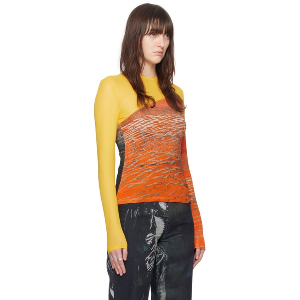  루이자 벨로 Louisa Ballou Multicolor Sunset Long Sleeve T-Shirt 241348F110001