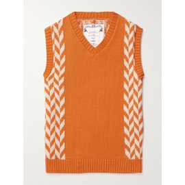 MANAAKI Manaia Slim-Fit Intarsia Cotton Sweater Vest 1647597308632052