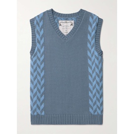 MANAAKI Manaia Slim-Fit Intarsia Cotton Sweater Vest 1647597308632047