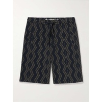 MANAAKI Tai Straight-Leg Striped Cotton-Jacquard Drawstring Shorts 1647597331763540