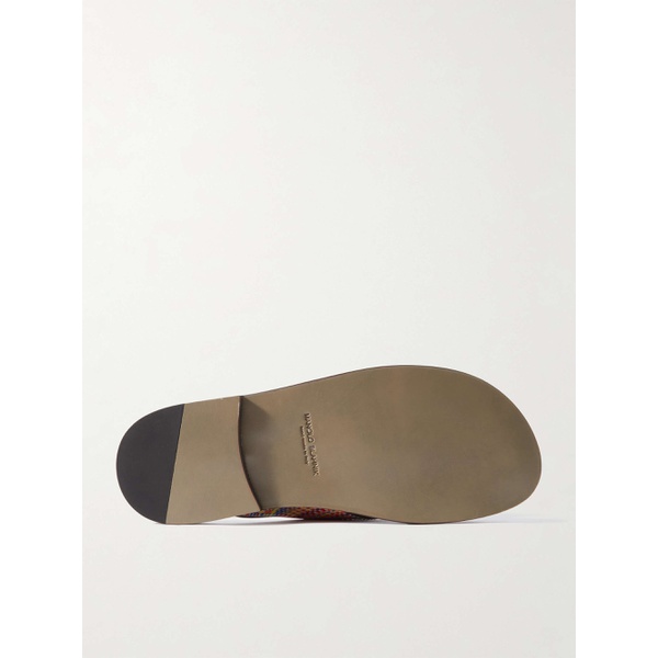  MANOLO BLAHNIK Otawi Leather-Trimmed Jacquard Sandals 1647597325287853