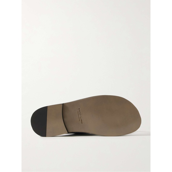  MANOLO BLAHNIK Otawi Leather-Trimmed Denim Sandals 1647597325281807