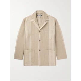 MONITALY Convertible-Collar Striped Linen and Cotton-Blend Jacket 1647597308290062