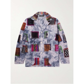 MONITALY Convertible-Collar Appliqued Tie-Dyed Cotton Jacket 1647597308290087