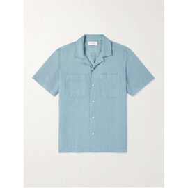 MR P. Michael Convertible-Collar Garment-Dyed Cotton and Linen-Blend Twill Shirt 1647597307476059