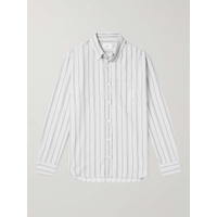 MR P. Button-Down Collar Striped Cotton and Wool-Blend Shirt 1647597311252046