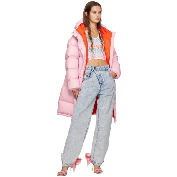 MSGM Pink Oversized Puffer Coat 222443F059005