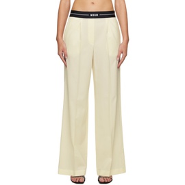 MSGM 오프화이트 Off-White Suiting Trousers 241443F087005