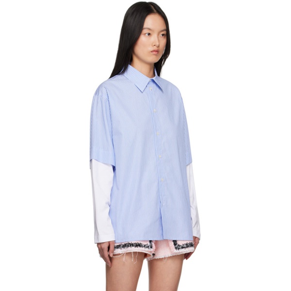  MSGM Blue Incorporated Long Sleeve Shirt 231443F109013