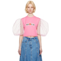 MSGM Pink Balloon Sleeves T-Shirt 231443F110036