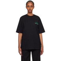 MSGM Black Printed T-Shirt 232443F110002