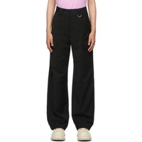 MSGM Black Loose-Fit Cargo Trousers 212443F087003