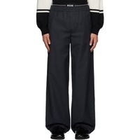 MSGM Navy Layered Trousers 232443M191005