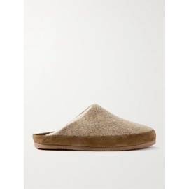 MULO Suede-Trimmed Shearling-Lined Recycled-Wool Slippers 1647597322878017