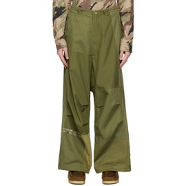 Maharishi Green Patchwork Trousers 232983M191005
