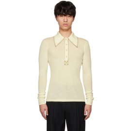 Maiden Name Beige Jess Long Sleeve Polo 222938M212000