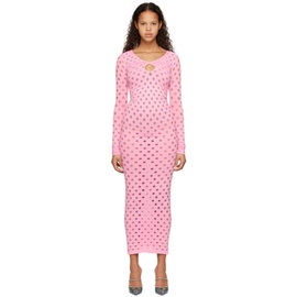 메이지 윌렌 Maisie Wilen Pink Perforated Midi Dress 231370F054002