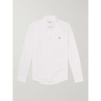 MAISON KITSUNEE Button-Down Collar Logo-Embroidered Cotton-Poplin Shirt 1647597314834184