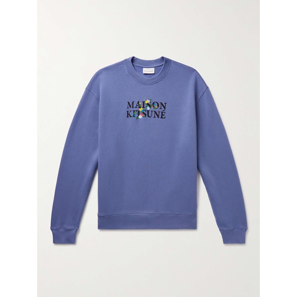 메종키츠네 MAISON KITSUNEE Logo-Print Embroidered Cotton-Jersey Sweatshirt 1647597315735067