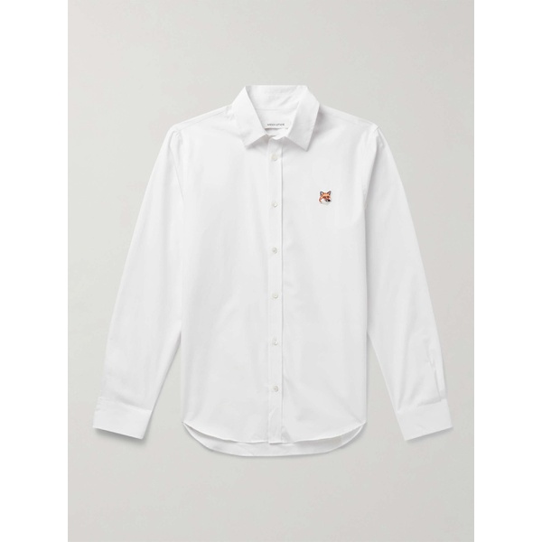 메종키츠네 MAISON KITSUNEE Logo-Appliqued Cotton-Poplin Shirt 1647597328581962