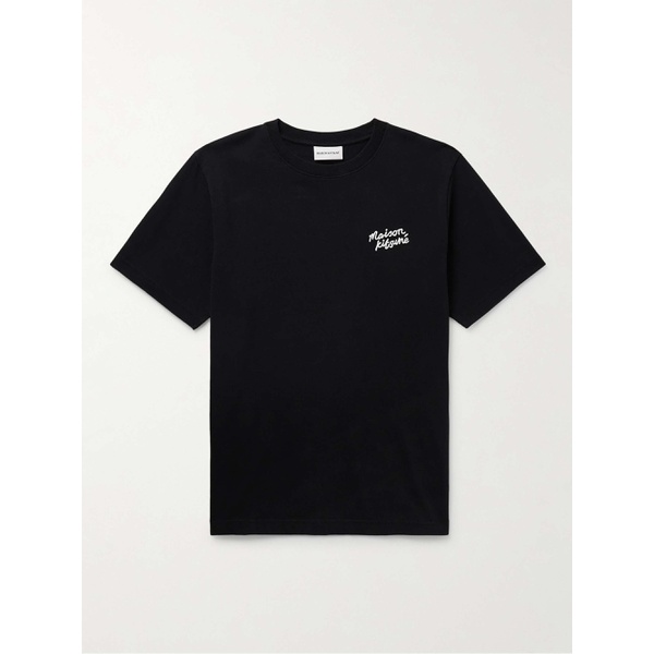 메종키츠네 MAISON KITSUNEE Logo-Embroidered Cotton-Jersey T-Shirt 1647597328581981