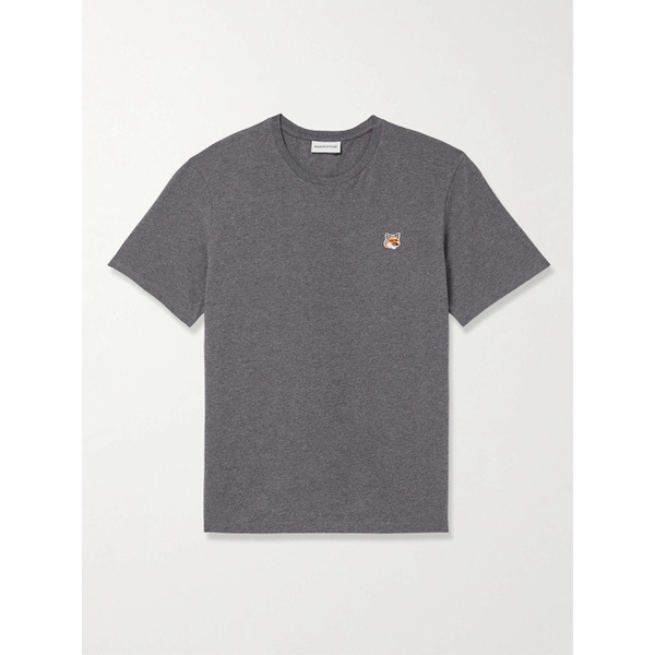 메종키츠네 MAISON KITSUNEE Logo-Appliqued Melange Cotton-Jersey T-Shirt 1647597328581973