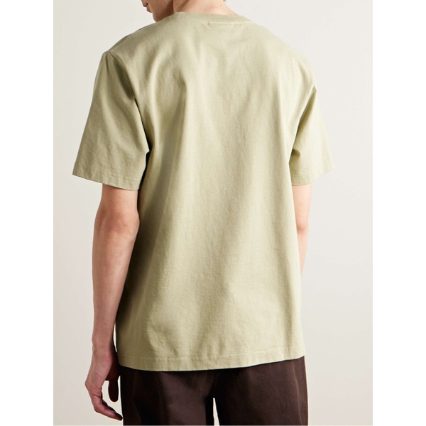 메종키츠네 MAISON KITSUNEE Racing Wheels Logo-Print Cotton-Jersey T-Shirt 1647597328581825