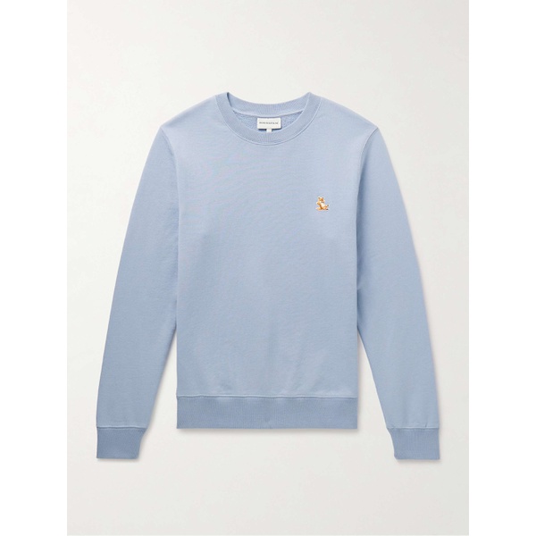 메종키츠네 MAISON KITSUNEE Chillax Fox Slim-Fit Logo-Appliqued Cotton-Jersey Sweatshirt 1647597328581985