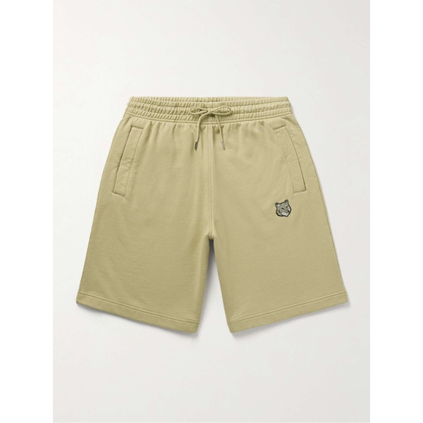 메종키츠네 MAISON KITSUNEE Straight-Leg Logo-Appliqued Cotton-Jersey Drawstring Shorts 1647597328581835