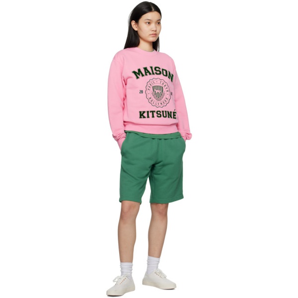메종키츠네 Maison Kitsune Pink Hotel Olympia 에디트 Edition Varsity Sweatshirt 232389F098005