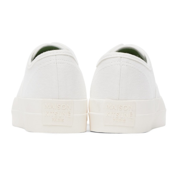 메종키츠네 Maison Kitsune White Olympia Le-Tan Sneakers 232389F128000