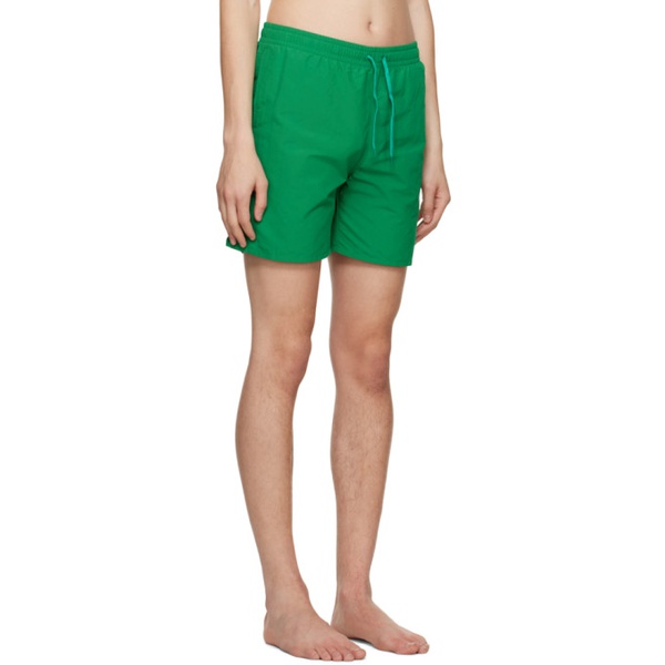 메종키츠네 Maison Kitsune Green Drawstring Swim Shorts 231389M208000