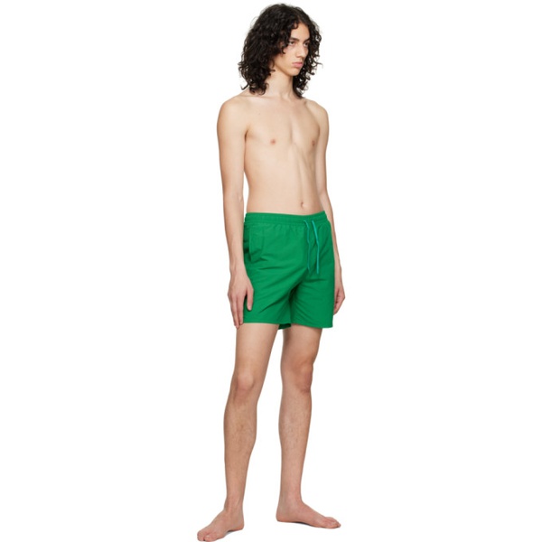 메종키츠네 Maison Kitsune Green Drawstring Swim Shorts 231389M208000