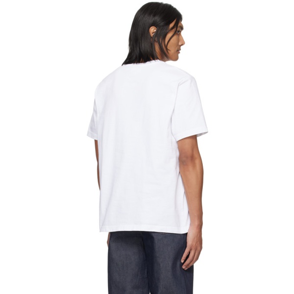 메종키츠네 Maison Kitsune White Handwriting T-Shirt 241389M213015