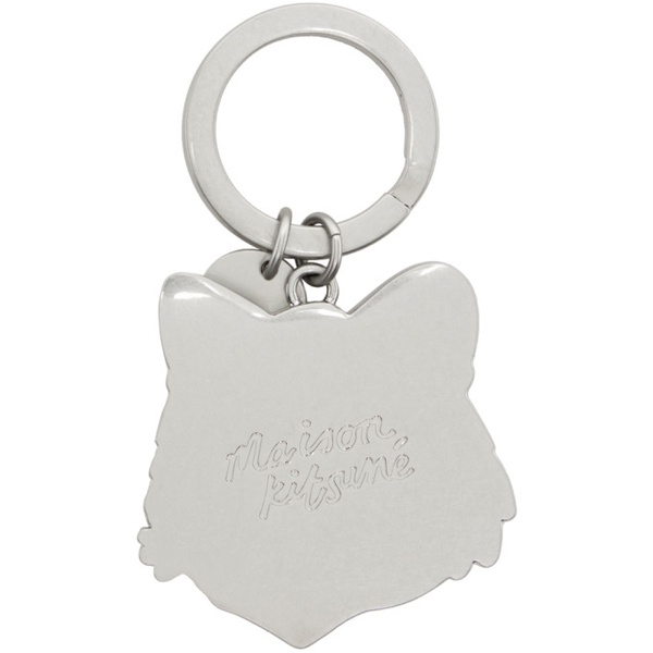 메종키츠네 Maison Kitsune Silver Bold Fox Head Metal Keychain 241389M148003