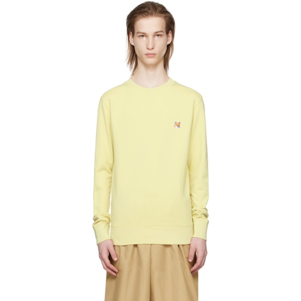 메종키츠네 Maison Kitsune Yellow Bold Fox Head Sweatshirt 241389M204005
