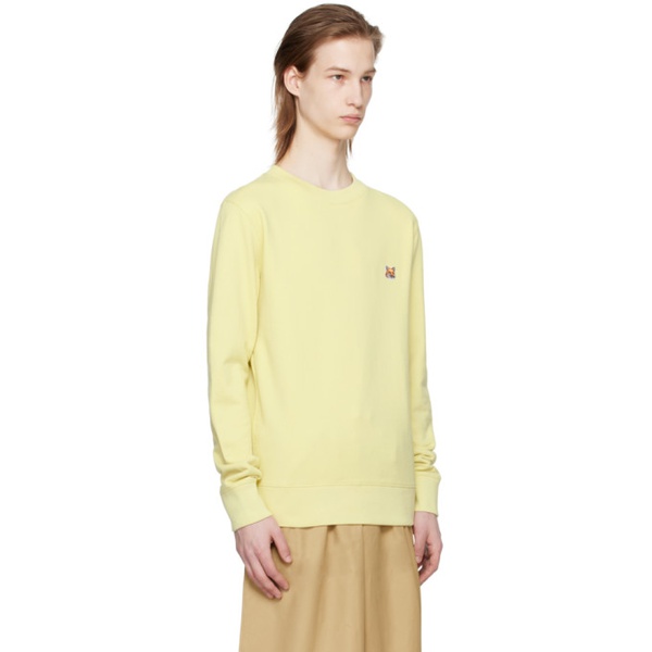 메종키츠네 Maison Kitsune Yellow Bold Fox Head Sweatshirt 241389M204005