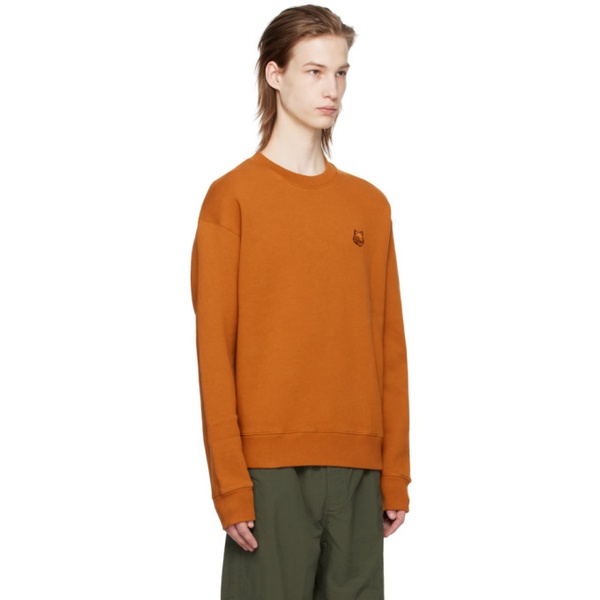 메종키츠네 Maison Kitsune Orange Bold Fox Head Sweatshirt 241389M204006