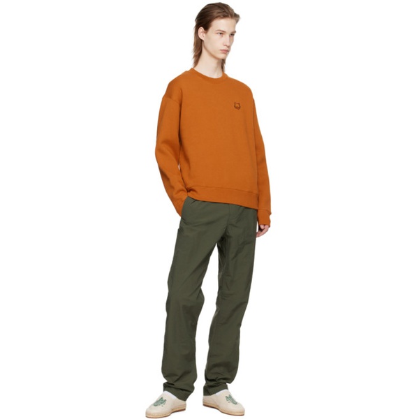 메종키츠네 Maison Kitsune Orange Bold Fox Head Sweatshirt 241389M204006